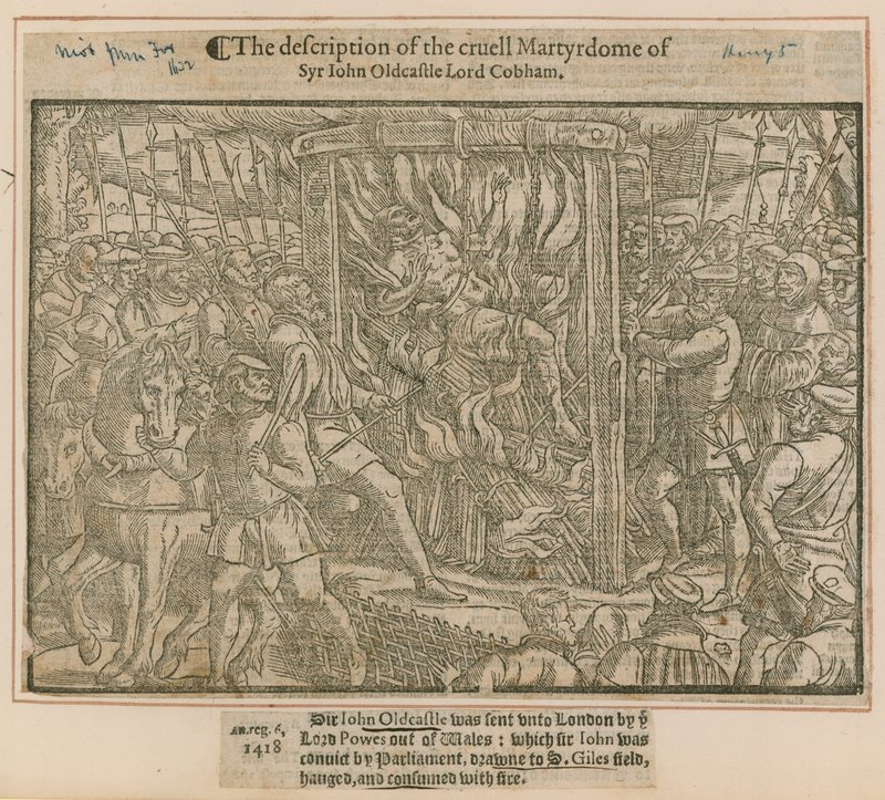 Die Beschreibung des grausamen Martyriums von Sir John Oldcastle Lord Cobham von English School