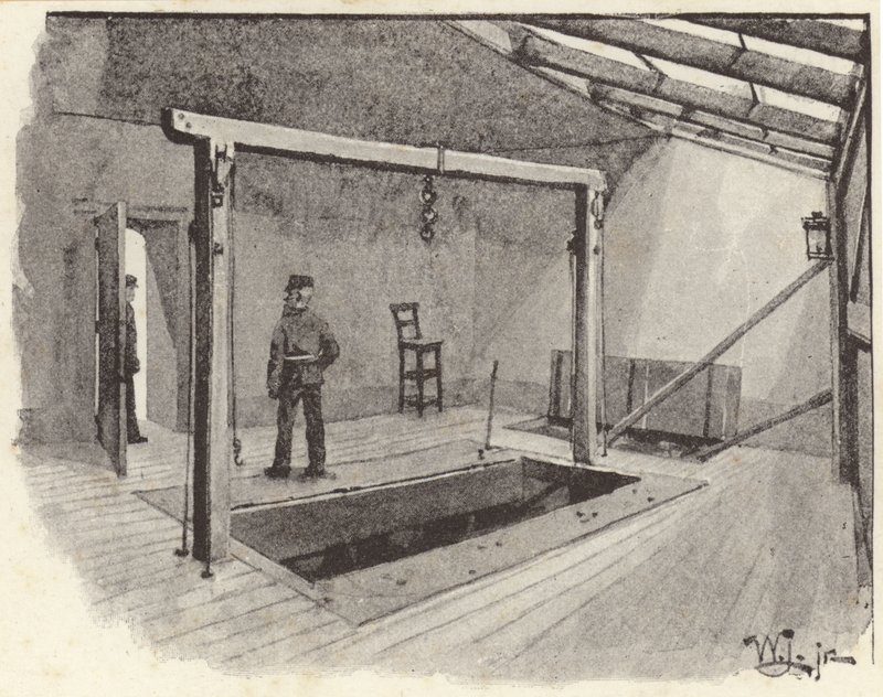 Der Galgen im Newgate-Gefängnis von English School