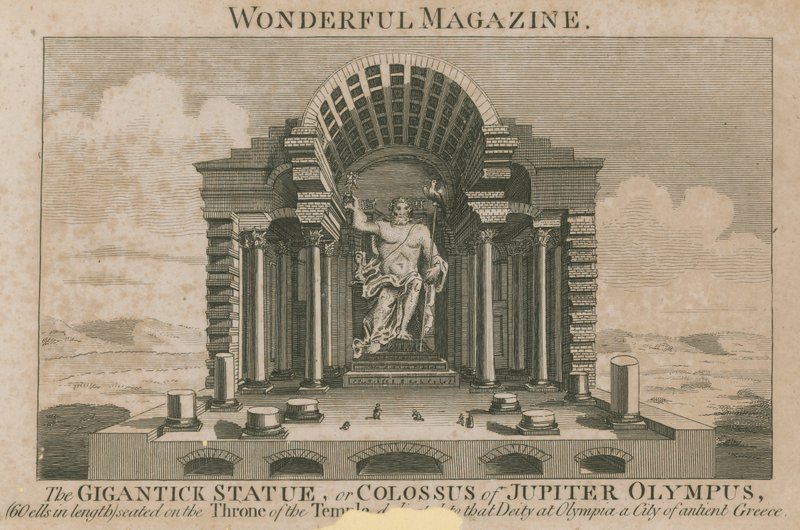 Die gigantische Statue oder Koloss von Jupiter Olympus von English School