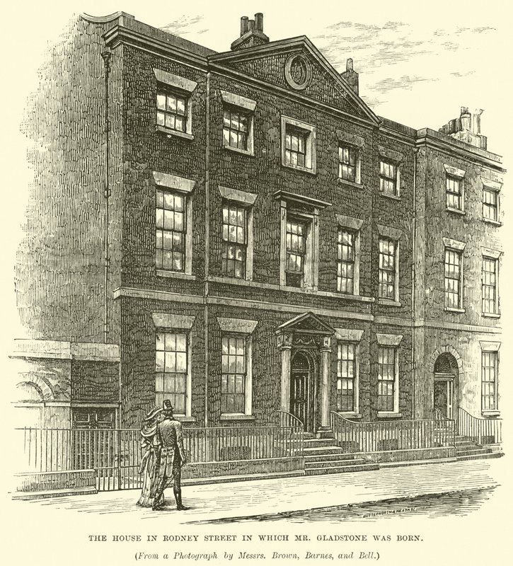 Das Haus in der Rodney Street, in dem Mr. Gladstone geboren wurde von English School