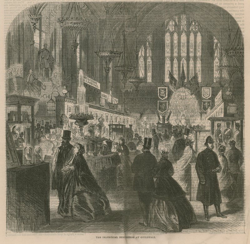 Die Industrieausstellung in der Guildhall, London von English School