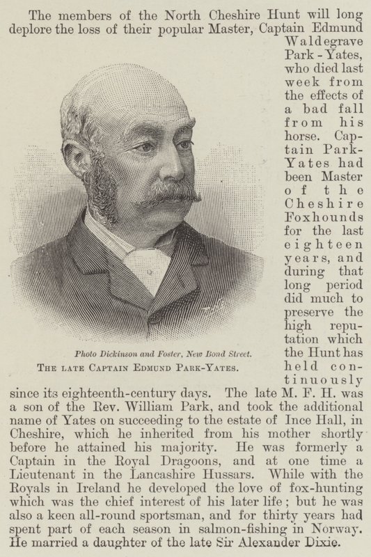 Der verstorbene Kapitän Edmund Park-Yates (Stich) von English School
