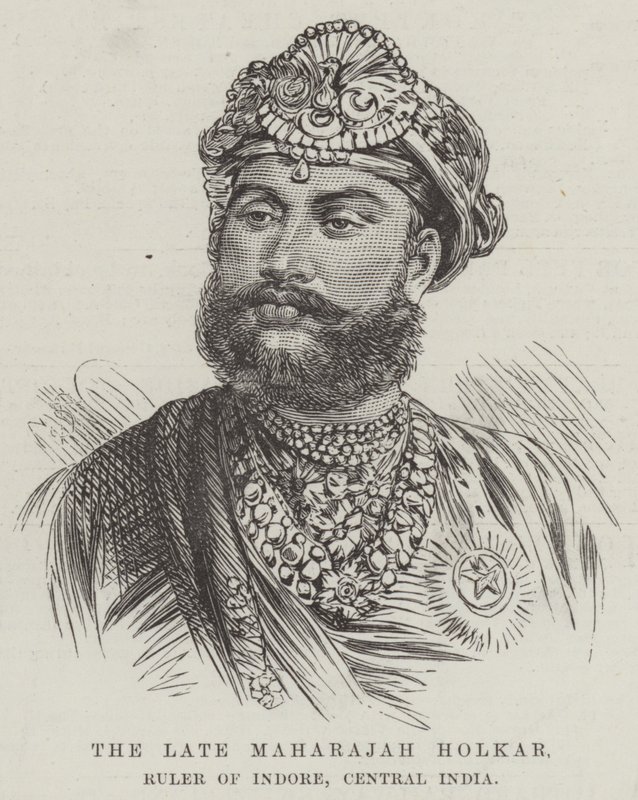Der verstorbene Maharajah Holkar, Herrscher von Indore, Zentralindien (Stich) von English School
