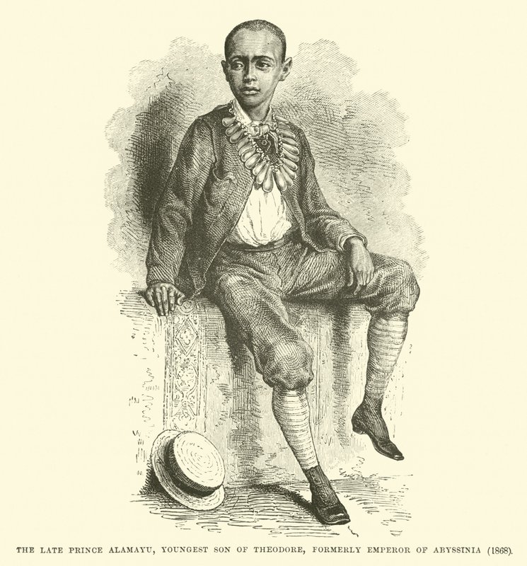 Der verstorbene Prinz Alamayu, jüngster Sohn von Theodor, ehemaliger Kaiser von Abessinien, 1868 von English School