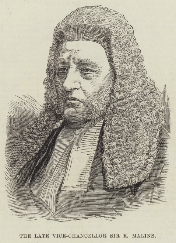 Der verstorbene Vizekanzler Sir R. Malins von English School