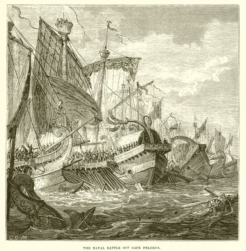 Die Seeschlacht vor Kap Pelorus von English School