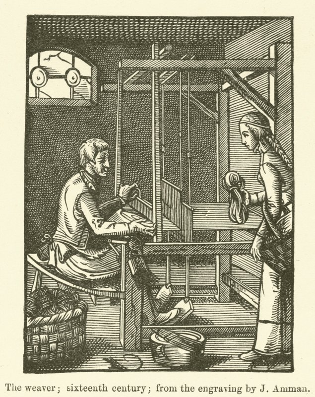 Der Weber, sechzehntes Jahrhundert, nach der Gravur von J Amman von English School