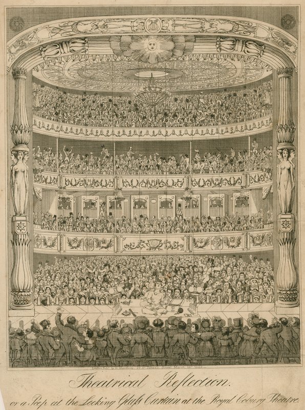 Theaterreflexion oder ein Blick auf den Spiegelvorhang im Royal Coburg Theater von English School