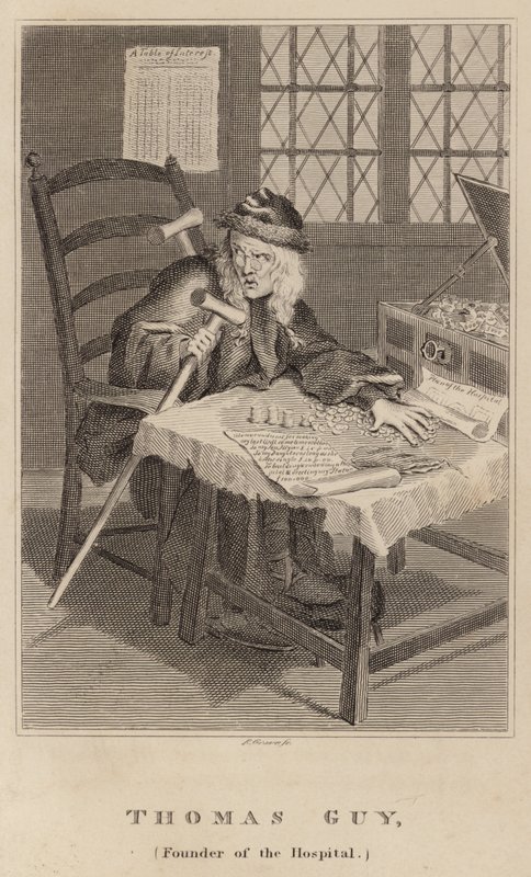 Thomas Guy, Gründer des Krankenhauses von English School