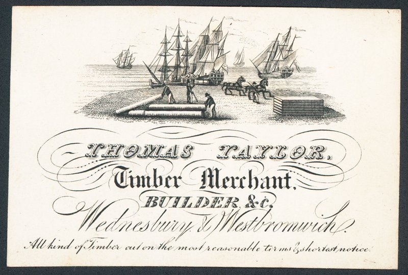 Thomas Taylor, Holzhandelsunternehmer, Bauunternehmer usw., Visitenkarte von English School