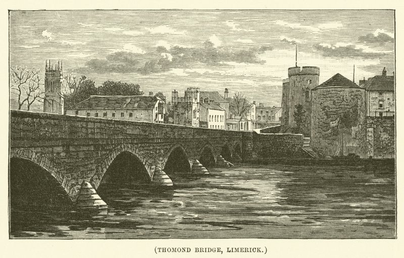 Thomond-Brücke, Limerick (Gravur) von English School