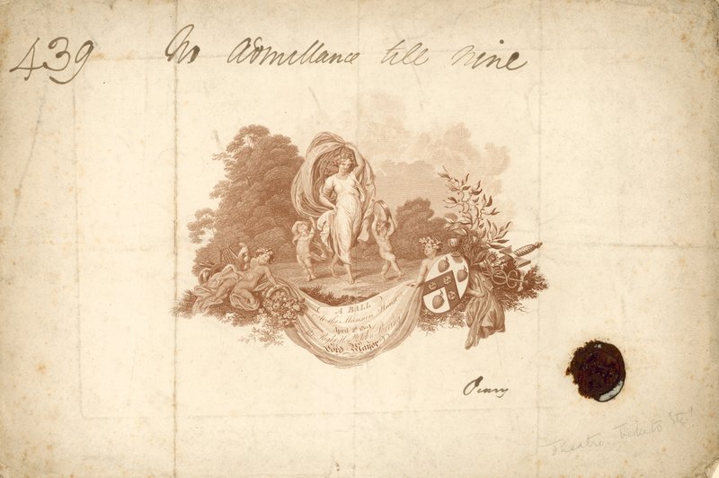 Eintrittskarte zum Ball im Mansion House, London, 2. April 1804 von English School
