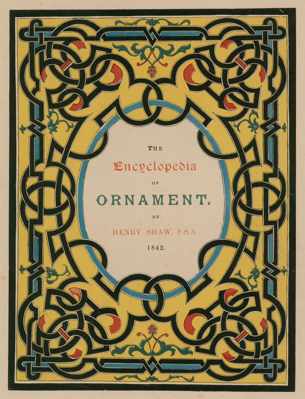 Titelseite. Illustration für Die Enzyklopädie des Ornaments (Farblithographie) von English School