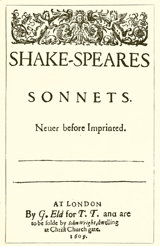 Titelseite von Shakespeares Sonetten, 1609 von English School
