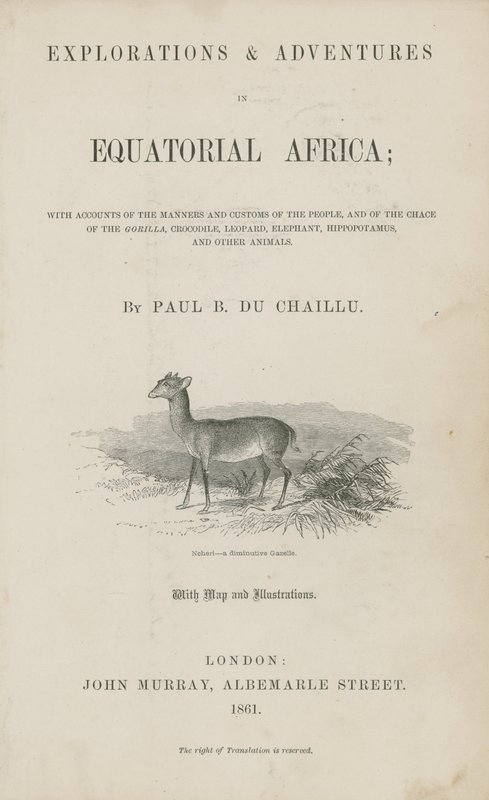 Titelseite von Du Chaillus 