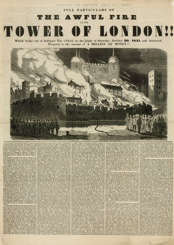 Tower von London Feuer, 1841 von English School