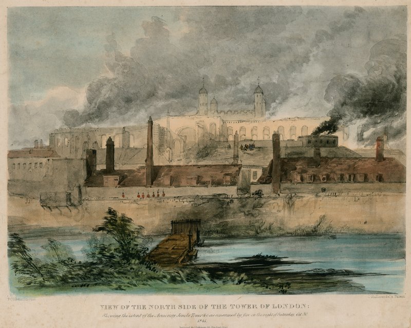Tower von London Feuer, 1841 von English School