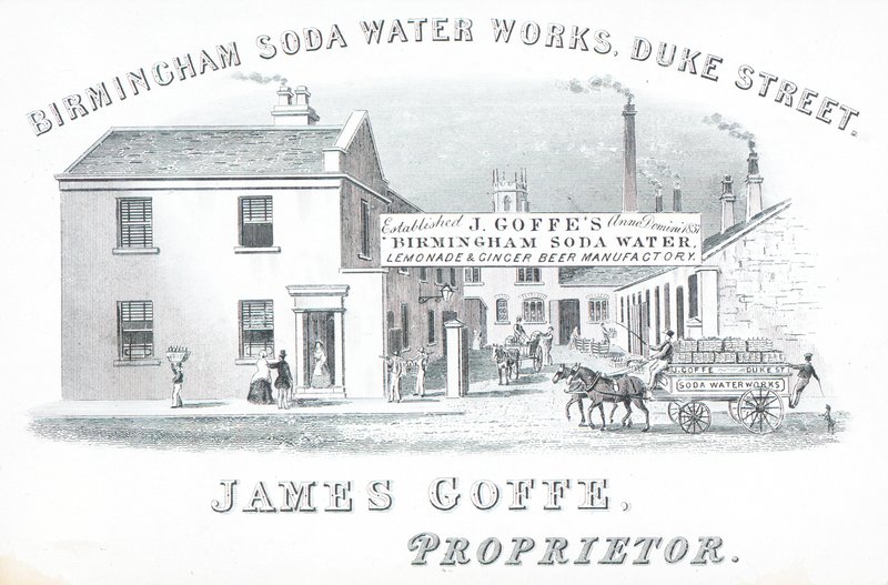 Handelskarte, Birmingham Soda Water Works von English School