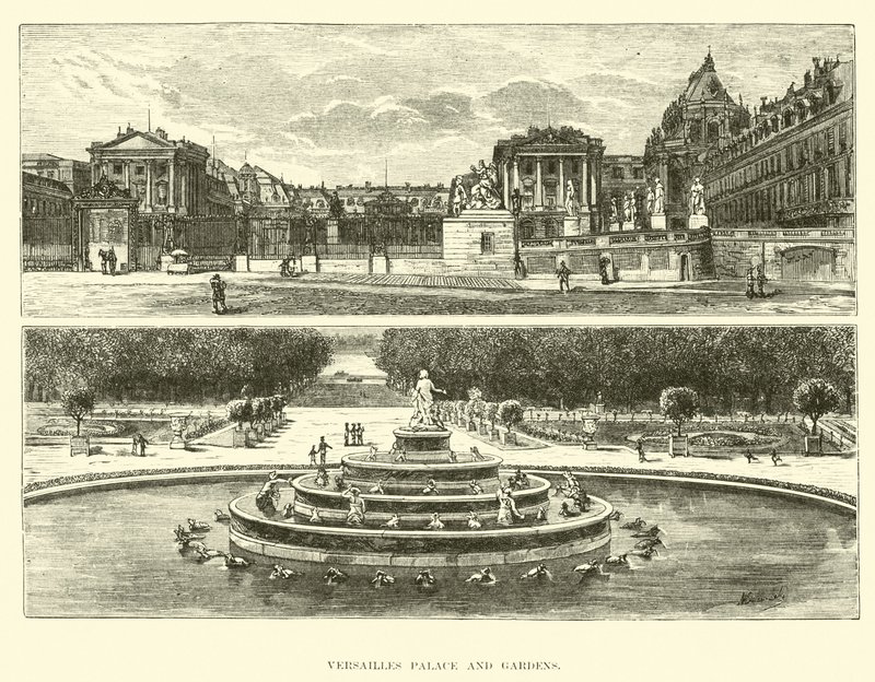Schloss und Gärten von Versailles von English School
