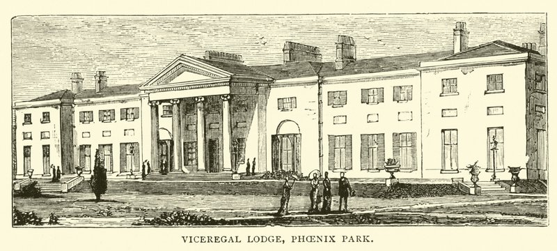 Vizekönigliche Lodge, Phoenix Park von English School