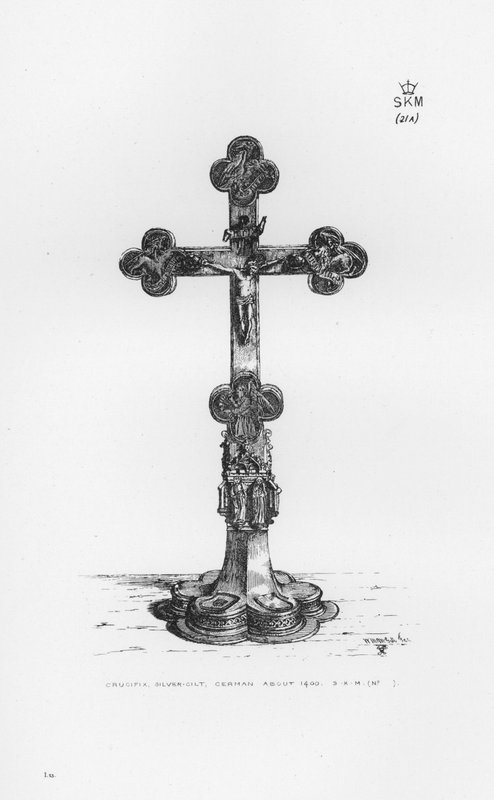 Victoria und Albert Museum: Kruzifix, Silber vergoldet, Deutsch um 1400 von English School