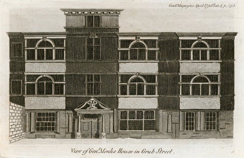 Ansicht des Hauses von General Monk in Grub Street von English School