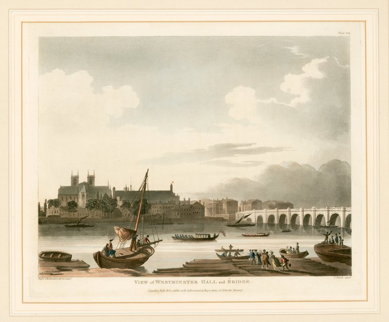 Ansicht von Westminster Hall und Brücke von English School