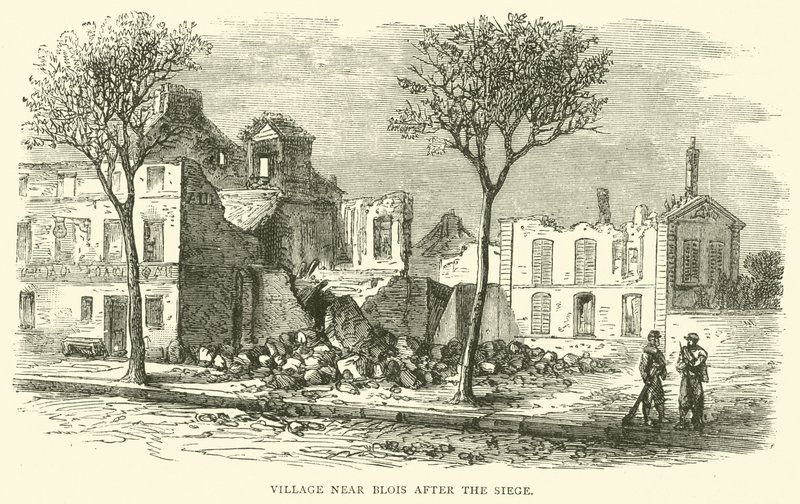 Dorf bei Blois nach der Belagerung, Dezember 1870 von English School