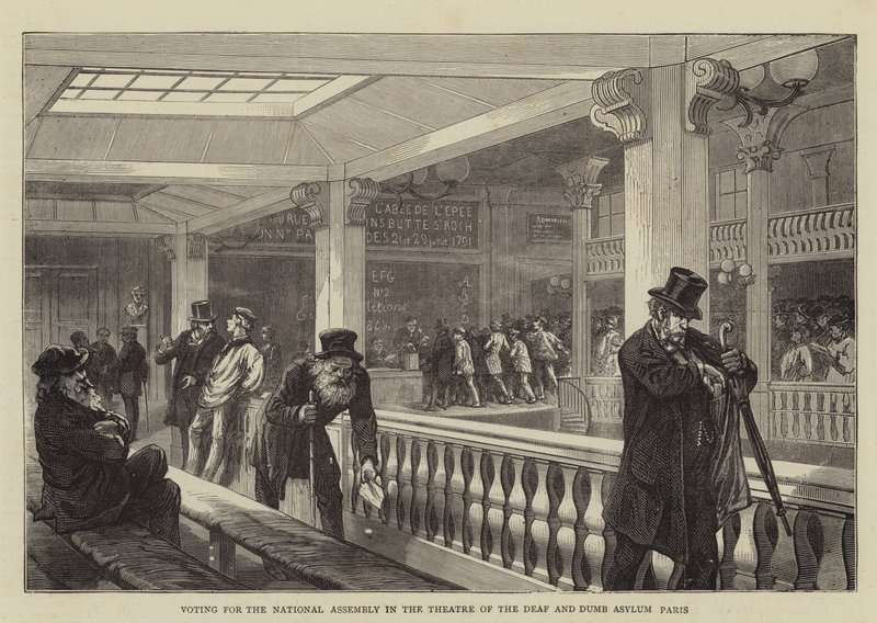 Wahl zur Nationalversammlung im Theater des Taubstummen-Asyls, Paris von English School
