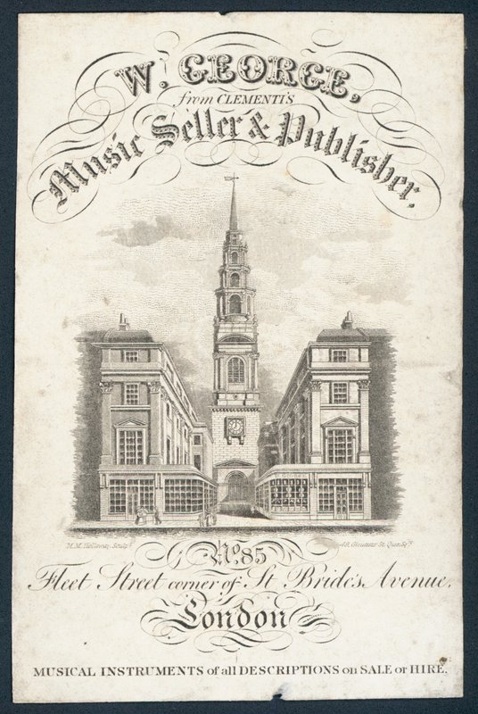 W George, Musikhändler und Verleger, Visitenkarte von English School
