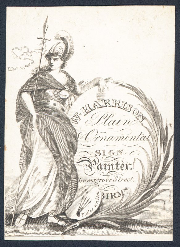 W Harrison, Maler von einfachen und ornamentalen Schildern, Visitenkarte von English School