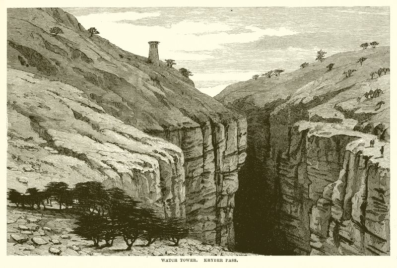 Wachturm. Khyber-Pass von English School