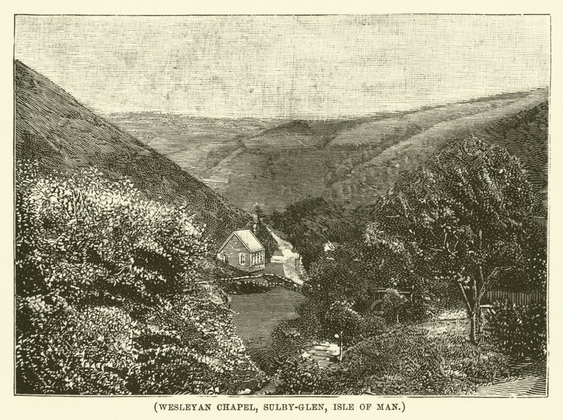 Wesleyanische Kapelle, Sulby-Glen, Isle of Man (Gravur) von English School
