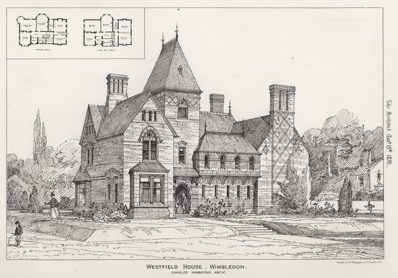 Westfield House, Wimbledon (Gravur) von English School