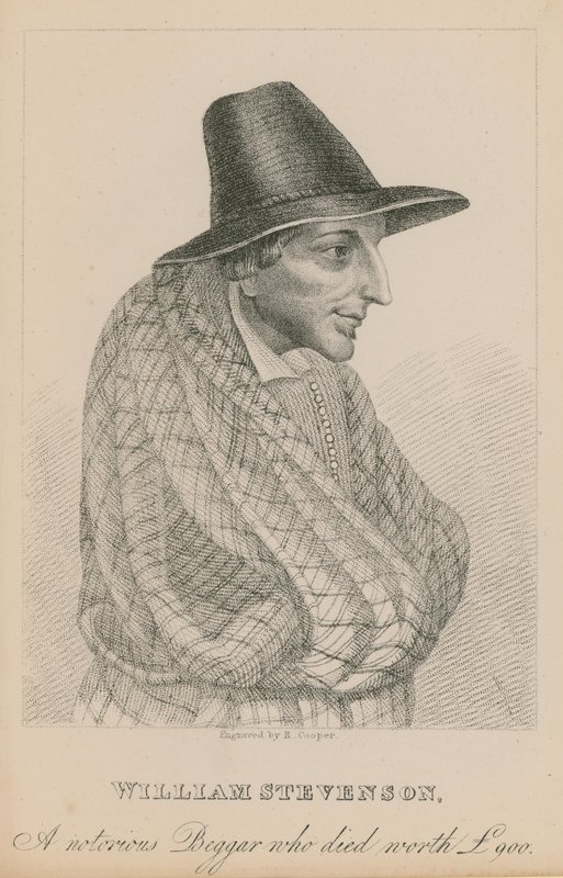 William Stevenson, ein berüchtigter Bettler, der im Wert von 900 Pfund starb von English School