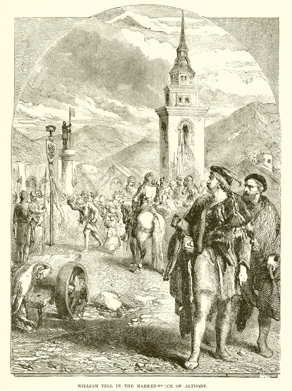Wilhelm Tell auf dem Marktplatz von Altdorf von English School