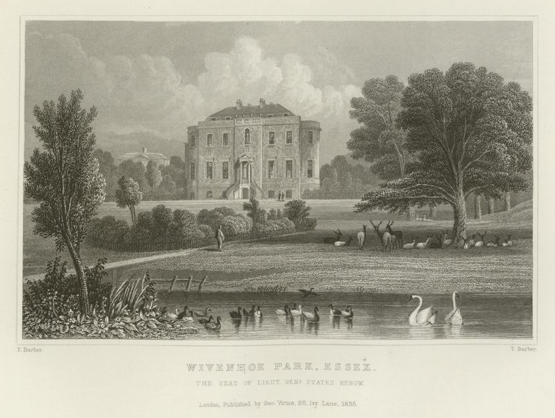 Wivenhoe Park, Essex, der Sitz von Generalleutnant States Rebow von English School