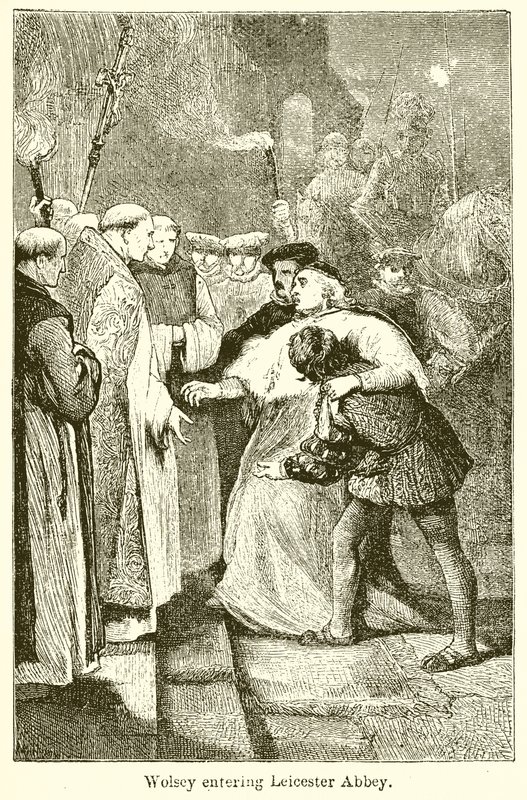 Wolsey betritt die Abtei von Leicester von English School