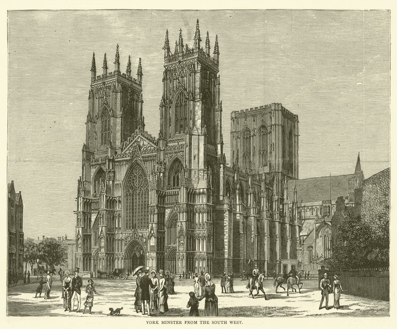 York Minster von Südwesten (Gravur) von English School