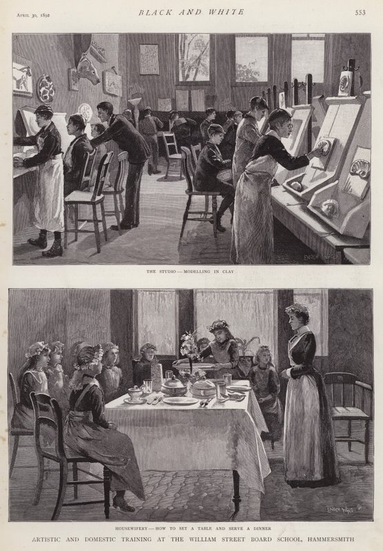 Künstlerische und häusliche Ausbildung an der William Street Board School, Hammersmith, London von Enoch Ward
