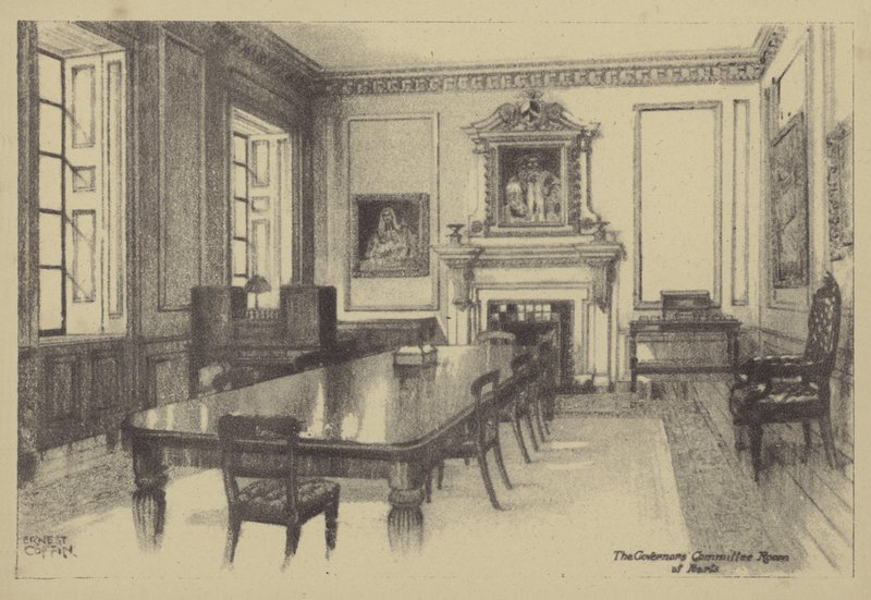 Der Sitzungssaal des Gouverneurs von Barts von Ernest Coffin