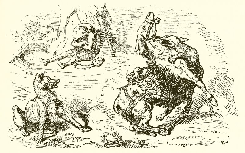 Der Esel, der Hund und der Wolf von Ernest Henry Griset