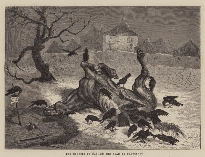 Die Schrecken des Krieges, auf dem Weg nach Beaugency von Ernest Henry Griset