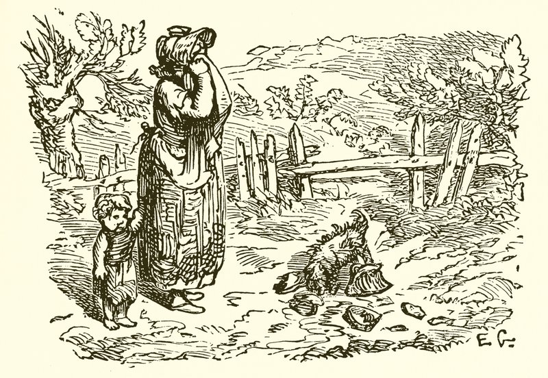 Das Mädchen und der Milcheimer von Ernest Henry Griset