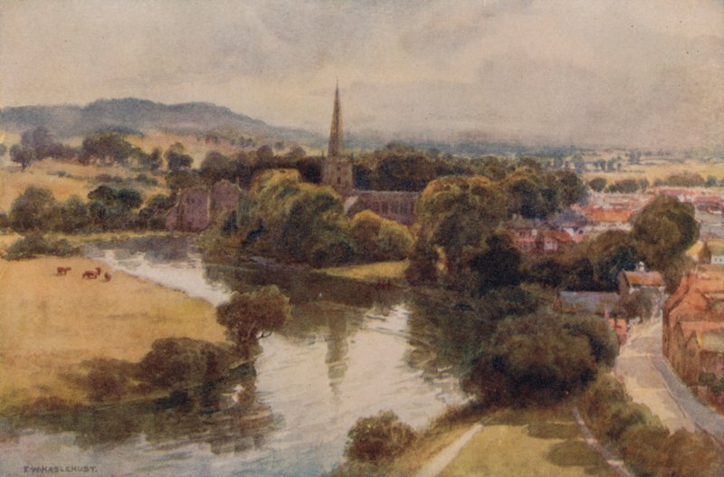Stratford-on-Avon vom Memorial Theatre von Ernest William Haslehust