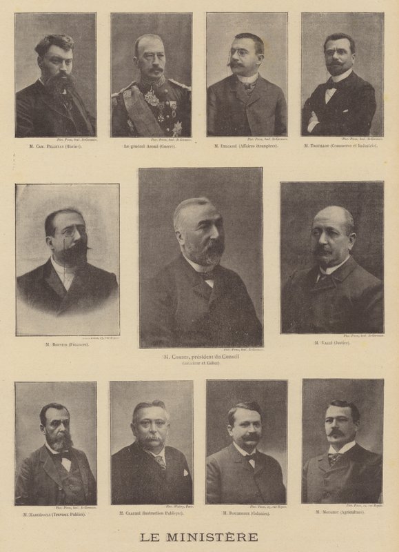 Mitglieder des Ministeriums des neuen Premierministers von Frankreich, Émile Combes von Eugene Pirou