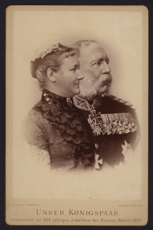 Porträt, Albert, König von Sachsen, und seine Frau, ehemals Prinzessin Carola von Schweden von European Photographer