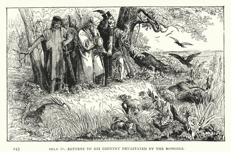 Bela IV kehrt in sein von den Mongolen verwüstetes Land zurück von European School