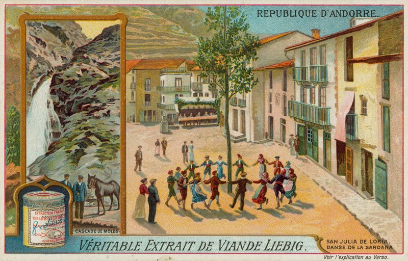 Cascade de Moles und Sardana-Tänzer in San Julia de Loria von European School
