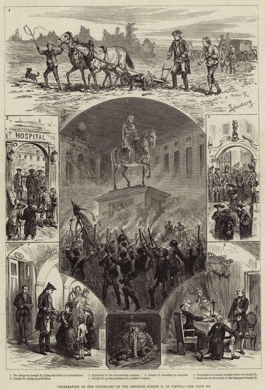 Feier des 100. Geburtstags von Kaiser Joseph II. in Wien (Gravur) von European School